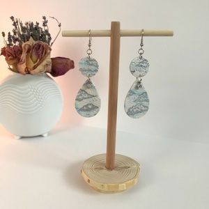 Handmade Clay Earrings - Silver Lining Skies